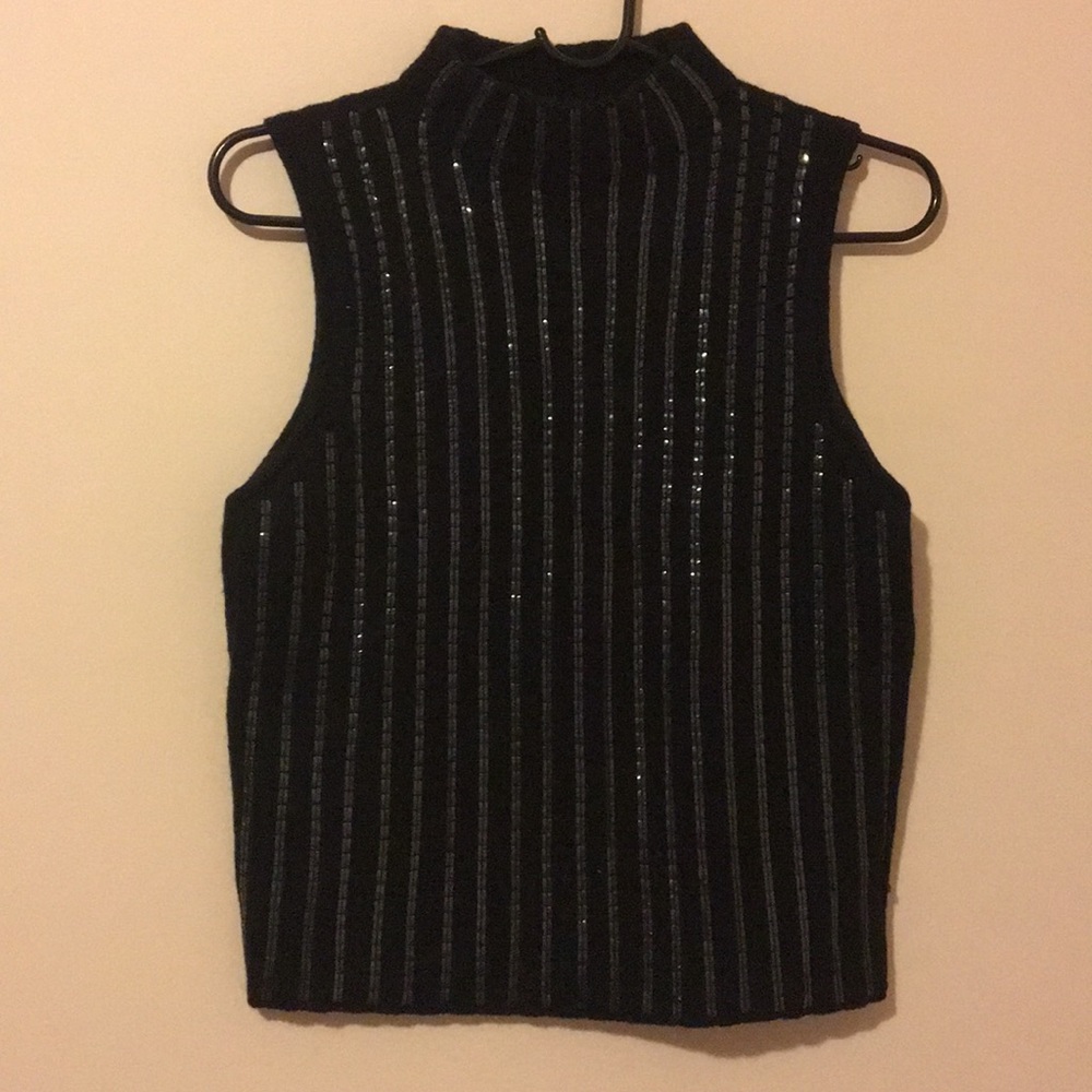 Brunello Cucinelli black sparkly cashmere sweater